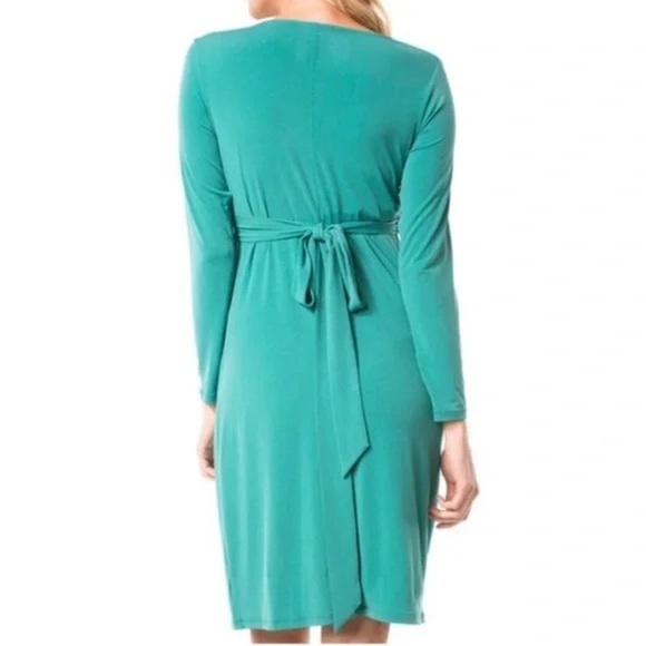 Pip&Vine By Rosie Pope Maternity Green Long Sleeve Wrap Dress - Picture 2 of 11